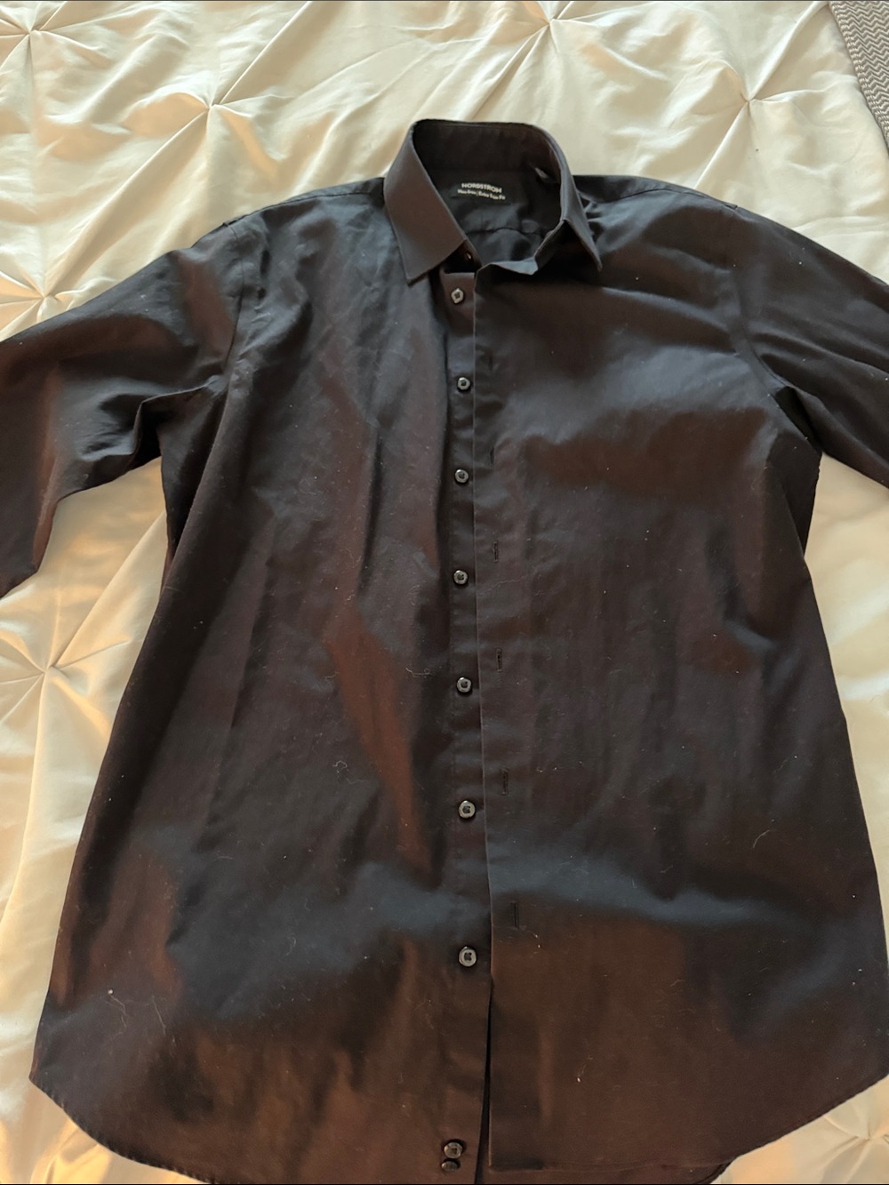 Nordstrom Black Men's Long-Sleeve Dress Shirt